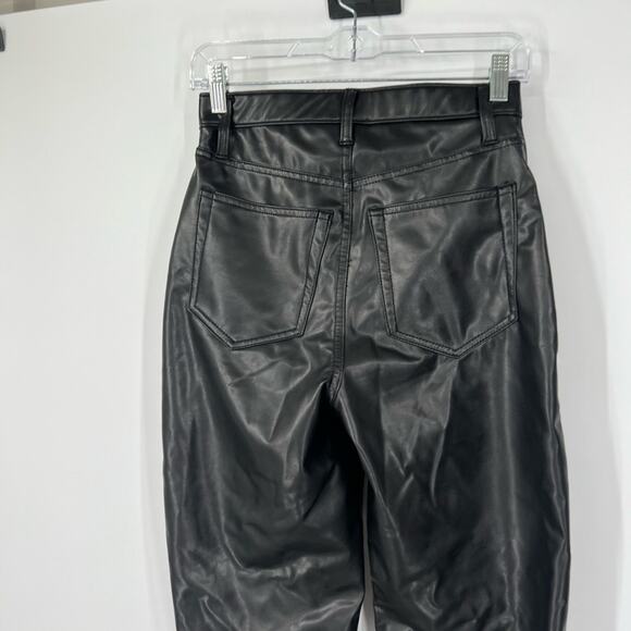 Abercrombie & Fitch Curve Love ‘90s Straight Pants Ultra High Rise Faux Leather - Picture 6 of 7